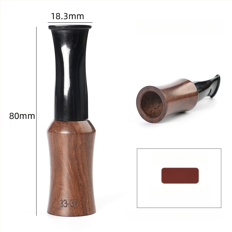 Мундштук за пура от розово дърво и абанос, персонализируем, с ръководство, прост стил