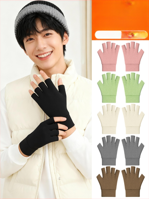 Flīsa velosipēdu cimdi, īsi pirksti, vidēja biezuma, unisex, sportam un braukšanai ar velosipēdu