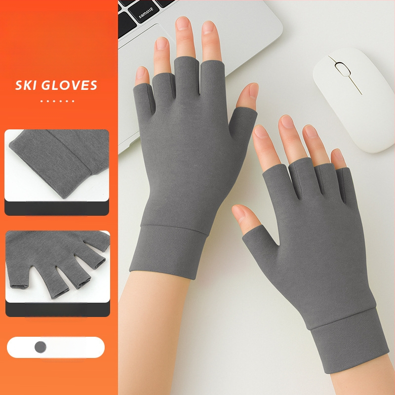 Flīsa velosipēdu cimdi, īsi pirksti, vidēja biezuma, unisex, sportam un braukšanai ar velosipēdu