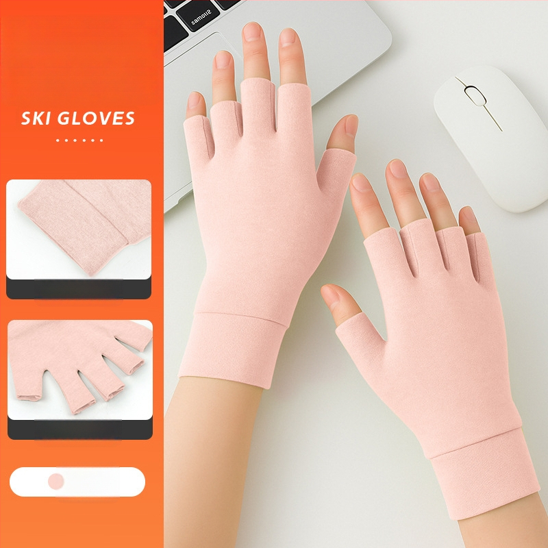 Flīsa velosipēdu cimdi, īsi pirksti, vidēja biezuma, unisex, sportam un braukšanai ar velosipēdu