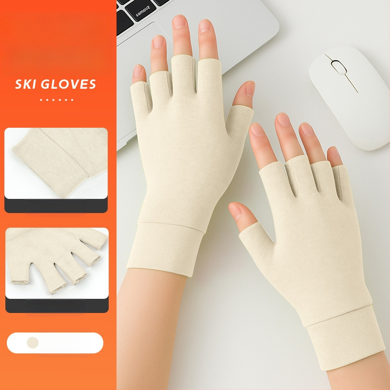 Flīsa velosipēdu cimdi, īsi pirksti, vidēja biezuma, unisex, sportam un braukšanai ar velosipēdu