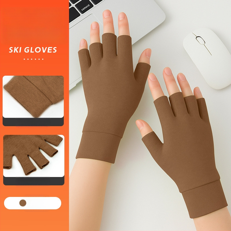 Flīsa velosipēdu cimdi, īsi pirksti, vidēja biezuma, unisex, sportam un braukšanai ar velosipēdu