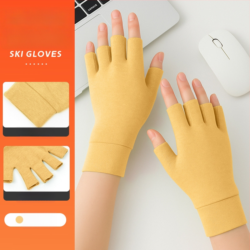 Flīsa velosipēdu cimdi, īsi pirksti, vidēja biezuma, unisex, sportam un braukšanai ar velosipēdu