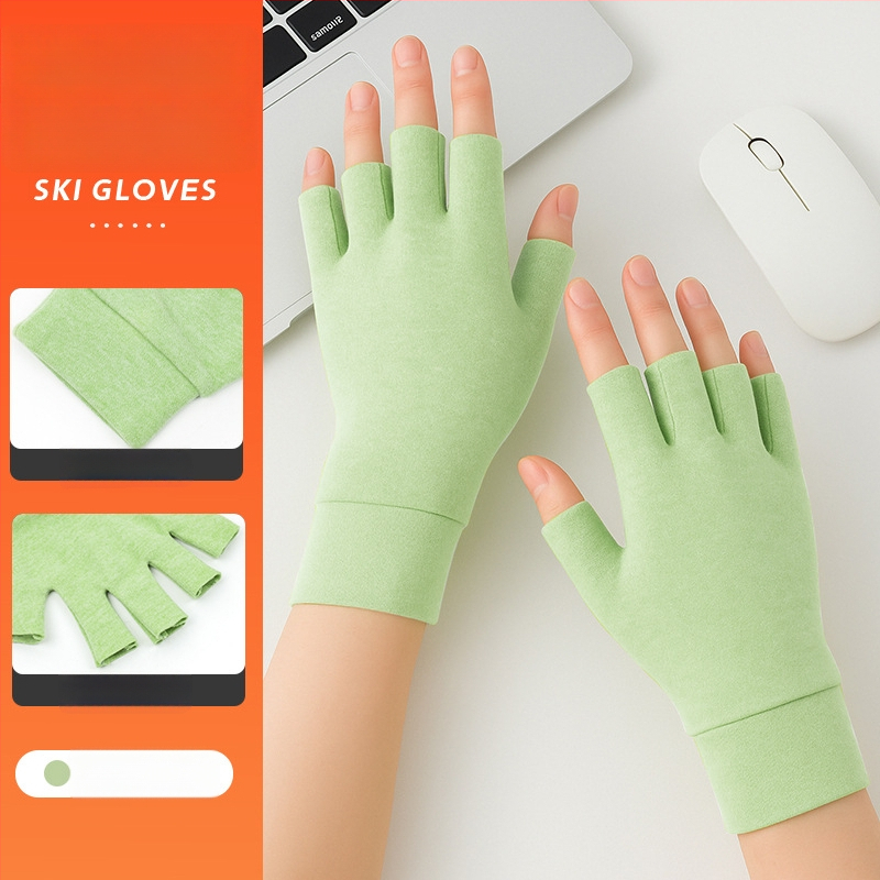 Flīsa velosipēdu cimdi, īsi pirksti, vidēja biezuma, unisex, sportam un braukšanai ar velosipēdu