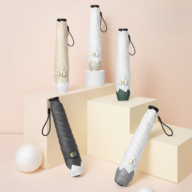 Labai lengvas saulės skėtis su 6 šereliais, aliuminio kotas, 210T poliesterio gaubtas, rankinis atidarymas uždarymas, UV apsauga UPF > 50