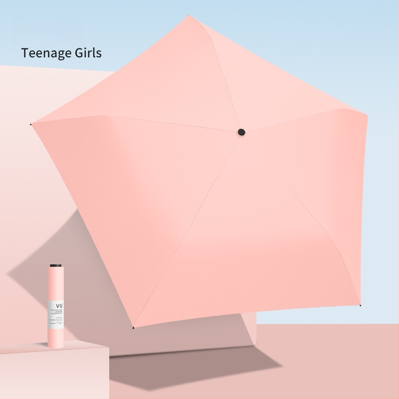 Labai lengvas saulės skėtis su 6 šereliais, aliuminio kotas, 210T poliesterio gaubtas, rankinis atidarymas uždarymas, UV apsauga UPF > 50