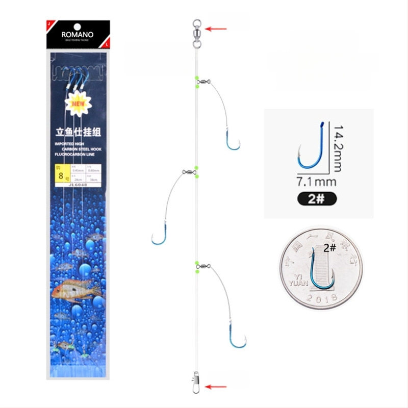 Romano āķis ar auklu Nr. 6, jūras makšķerēšana no laivas