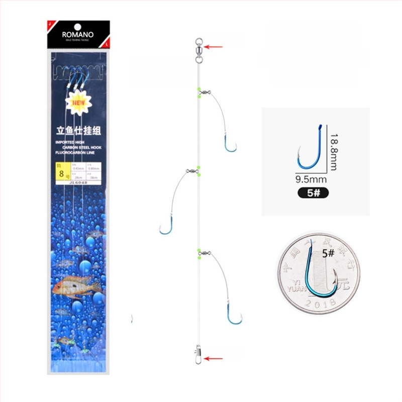 Romano āķis ar auklu Nr. 6, jūras makšķerēšana no laivas