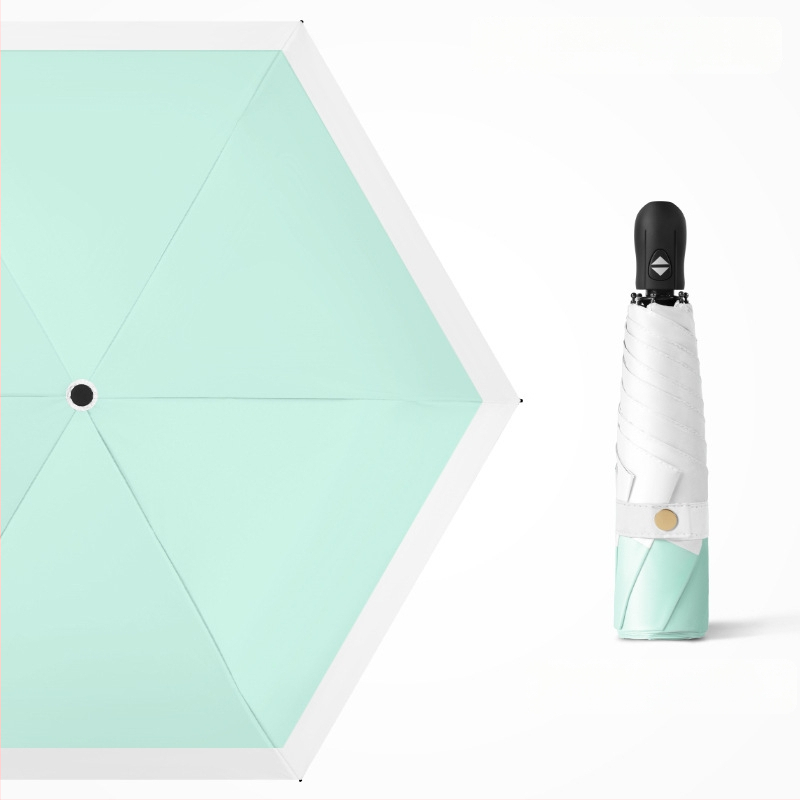 Ultra lengvas sulankstomas skėtis su automatinio atidarymo, pusautomatinio uždarymo, 6 rėmo dalių lydinio rėmas, plieninis kotas, 30D ultra plonas lipdytas audinys