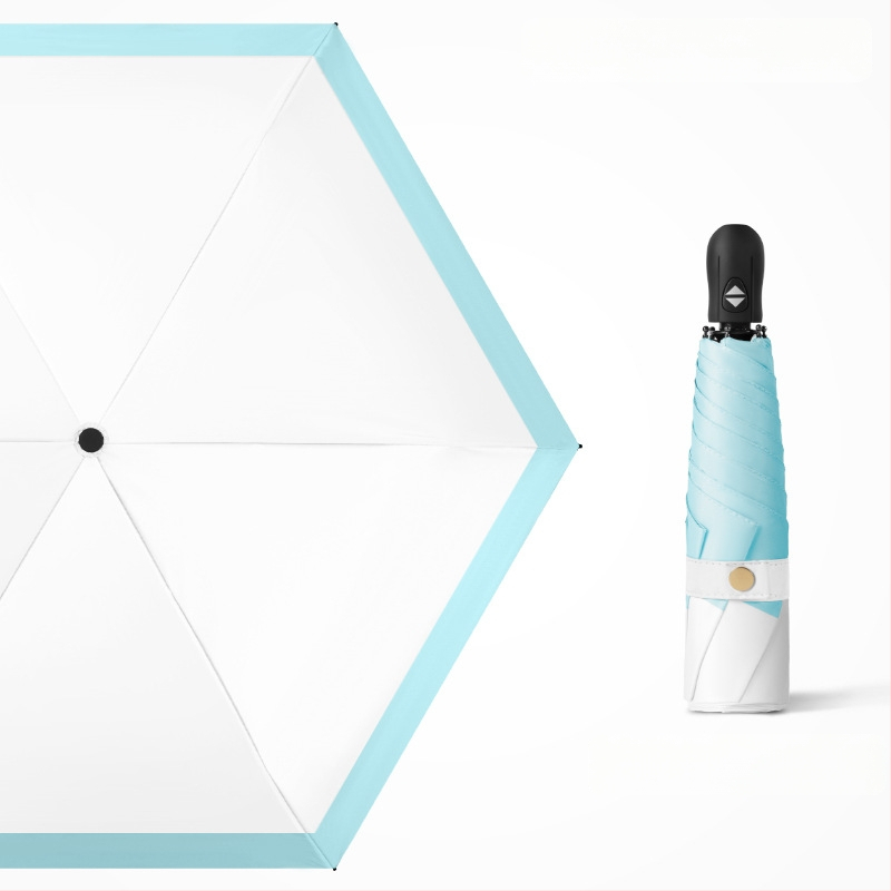 Ultra lengvas sulankstomas skėtis su automatinio atidarymo, pusautomatinio uždarymo, 6 rėmo dalių lydinio rėmas, plieninis kotas, 30D ultra plonas lipdytas audinys