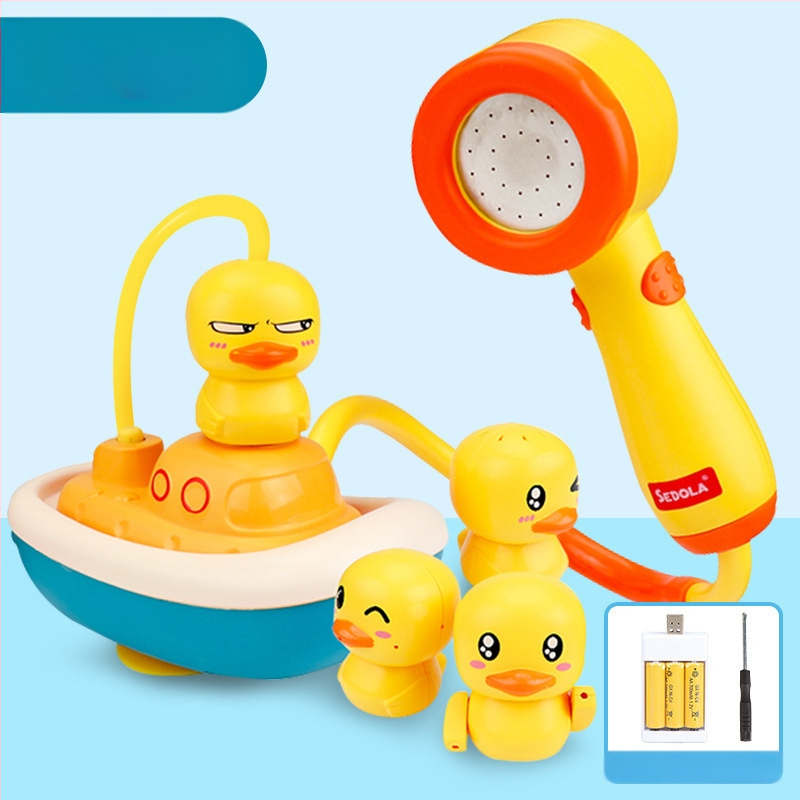 Elektrinė povandeninė žaislė voniai vaikams - plastmasė, vandens purškimo žaislas, amžius 4–6 metai