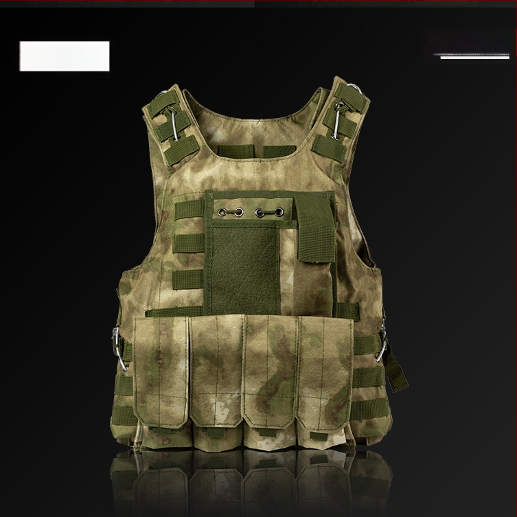 Balistinė taktikinė liemenė su kamufližu, atspari įsmeigimui, greitas atleidimas plieno siūlais, amfinis ir lengvas triląsų šarvas