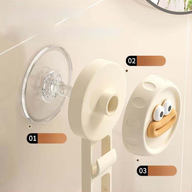 Sieninis virtuvės organizatorius svogūnams, imbierui ir česnakui – plastmasinis, su siurbimo laikikliu, be gręžimo