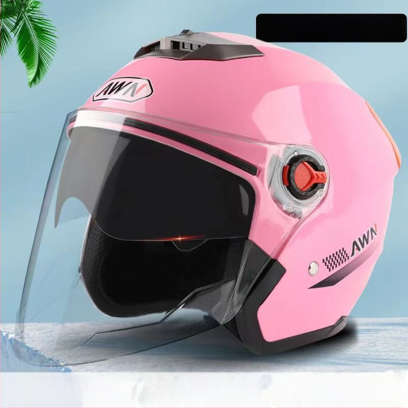 AWN 3/4 šalmas su dvigubomis vizierėmis, ABS medžiaga, 3C sertifikatas, visų sezonų naudojimui, skirtas elektrinėms transporto priemonėms ir kasdieniams važiavimams