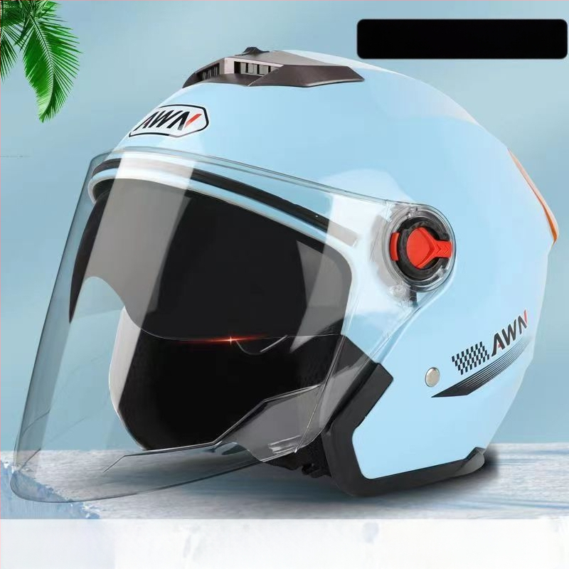 AWN 3/4 šalmas su dvigubomis vizierėmis, ABS medžiaga, 3C sertifikatas, visų sezonų naudojimui, skirtas elektrinėms transporto priemonėms ir kasdieniams važiavimams