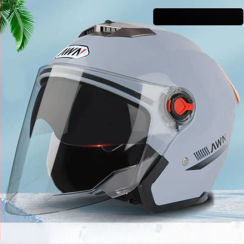 AWN 3/4 šalmas su dvigubomis vizierėmis, ABS medžiaga, 3C sertifikatas, visų sezonų naudojimui, skirtas elektrinėms transporto priemonėms ir kasdieniams važiavimams