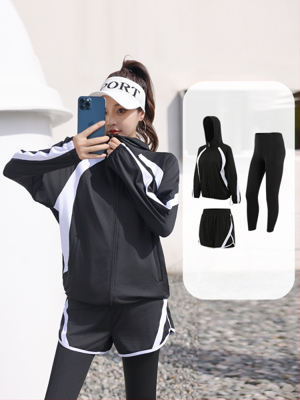 Naistele mõeldud vaba istuv jooga komplekt kardiganiga, polüester, sügis-talv 2025