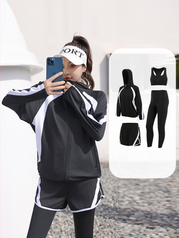 Naistele mõeldud vaba istuv jooga komplekt kardiganiga, polüester, sügis-talv 2025