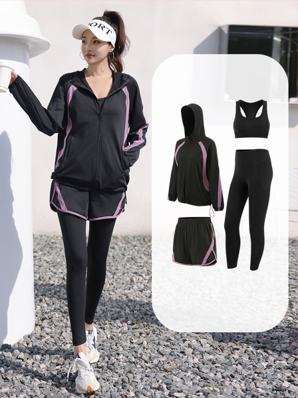 Naistele mõeldud vaba istuv jooga komplekt kardiganiga, polüester, sügis-talv 2025