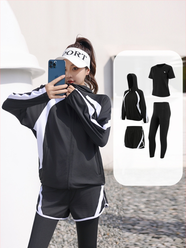 Naistele mõeldud vaba istuv jooga komplekt kardiganiga, polüester, sügis-talv 2025