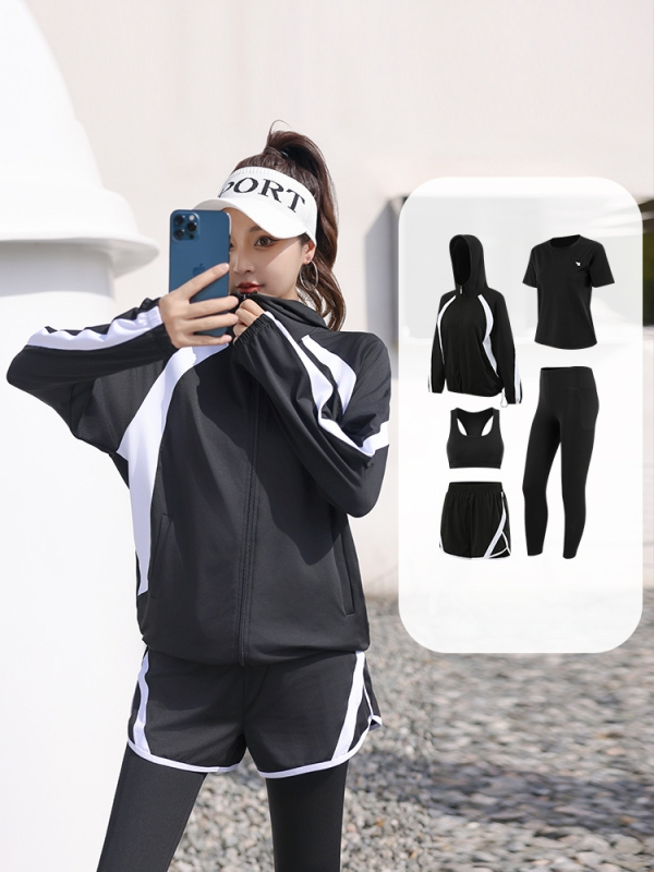 Naistele mõeldud vaba istuv jooga komplekt kardiganiga, polüester, sügis-talv 2025