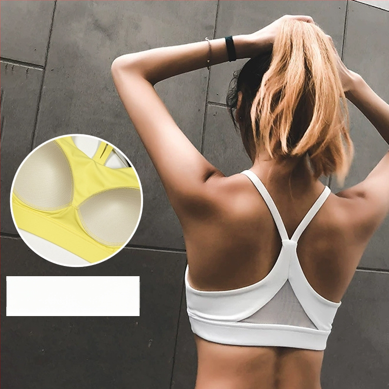 Anran nailono sportinė liemenėlė, greitai džiūstanti, 3/4 kaušelis, fiksuoti dvigubi petnešos, blizgus dizainas, skirtas bėgimui ir treniruotėms