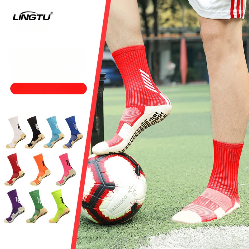 Nailona futbola zeķes ar pretslīdēšanas pamatu un biezas dvieļveida apakšas, vidējā caurules garums, pielāgojams treniņu palīgs