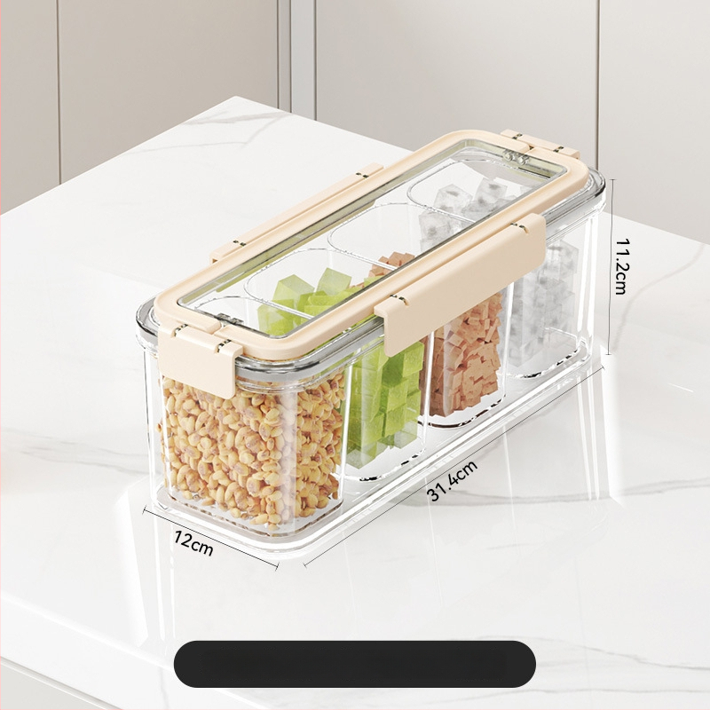 Prieskonių laikymo dėžutė, atspari drėgmei ir uždarinta, maisto kokybės, kvadratinė forma, talpa 2,1–3 L