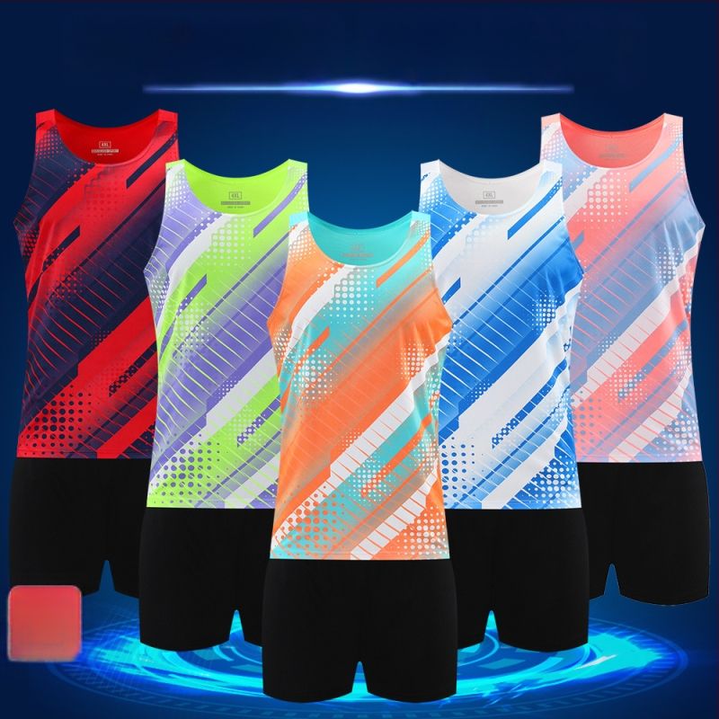 Bėgimo liemenė su dryžių raštu, 100% poliesteris, kvėpuojanti ir greitai džiūstanti, skirta lengvajai atletikai ir bėgimui