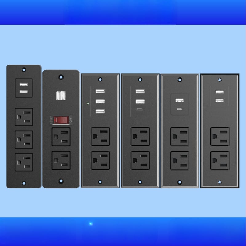 Įmontuojama baldų USB maitinimo lizda, daugiafunkcinė, ETL sertifikuota, 1500W, Gio