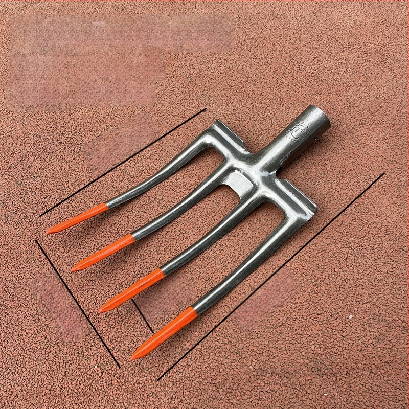 Plieninė dvigalė šakutė gilų dirvos purtymui, rankinis valdymas, mangano plienas, žemės ūkis