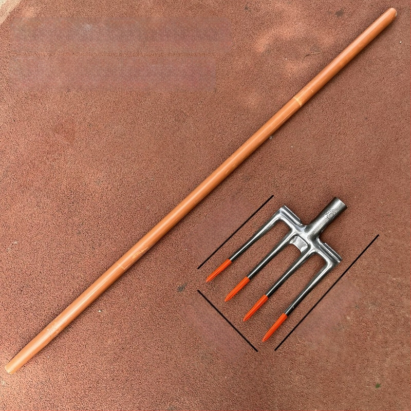 Plieninė dvigalė šakutė gilų dirvos purtymui, rankinis valdymas, mangano plienas, žemės ūkis