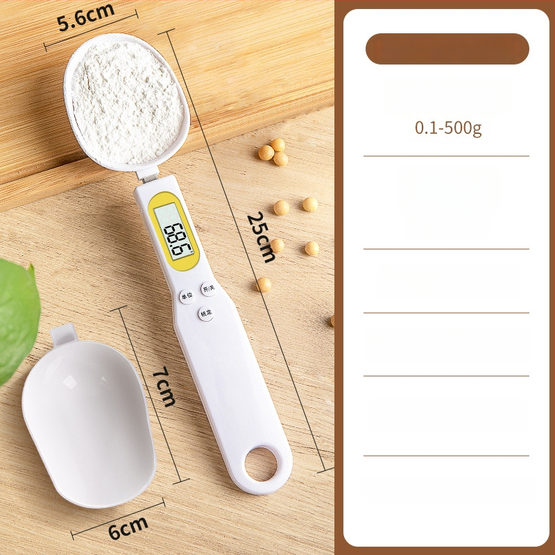 Cântar electric de bucătărie cu măsurare precisă în grame și lingură de măsurare, ABS