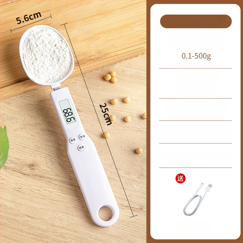 Cântar electric de bucătărie cu măsurare precisă în grame și lingură de măsurare, ABS