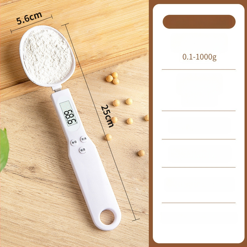 Cântar electric de bucătărie cu măsurare precisă în grame și lingură de măsurare, ABS
