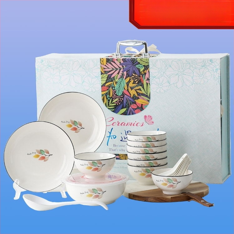 Sada riadu: misky a taniere, porcelán, podglazúrna plocha, prúžkovaný vzor, potlač loga