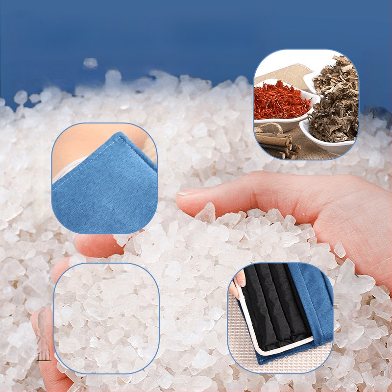 Elektrinis jūros druskos karšto kompreso maišelis namų naudojimui, 40–70°C, 100W, 220V, 2,2 kg, 1–12 režimų, juosmens/pečių/kelių apsauga