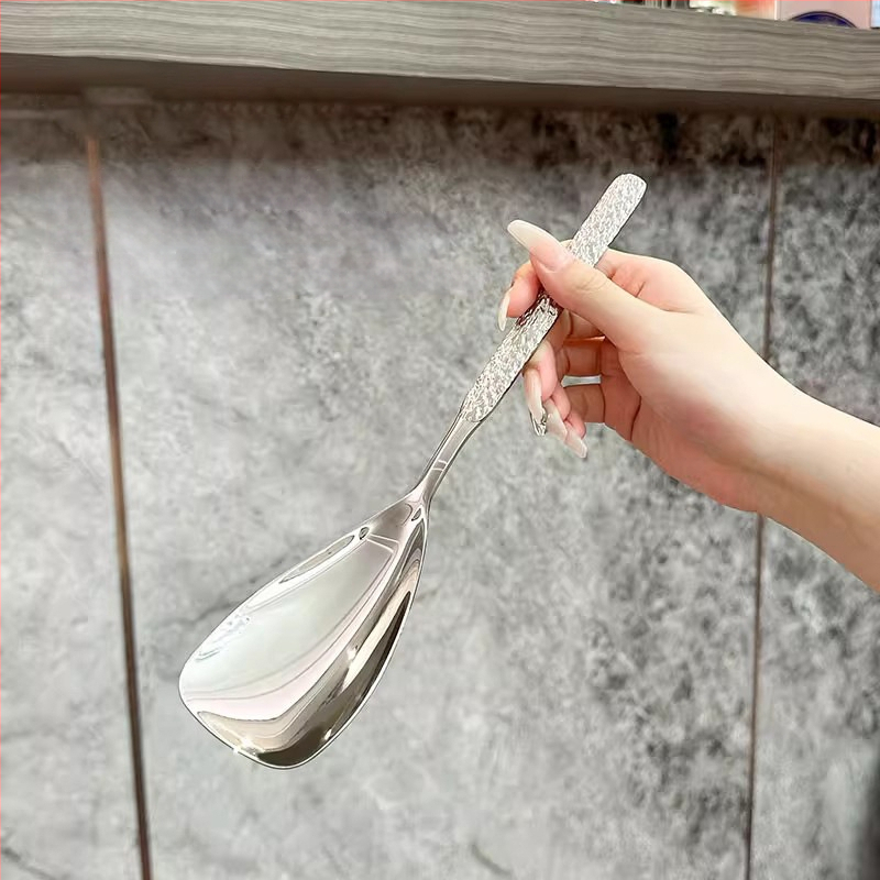 Servírovacia lyžica z 316L nerezovej ocele, zosilnený dizajn, pre domácu, hotelovú a reštauračnú potrebu, leštený zrkadlový povrch