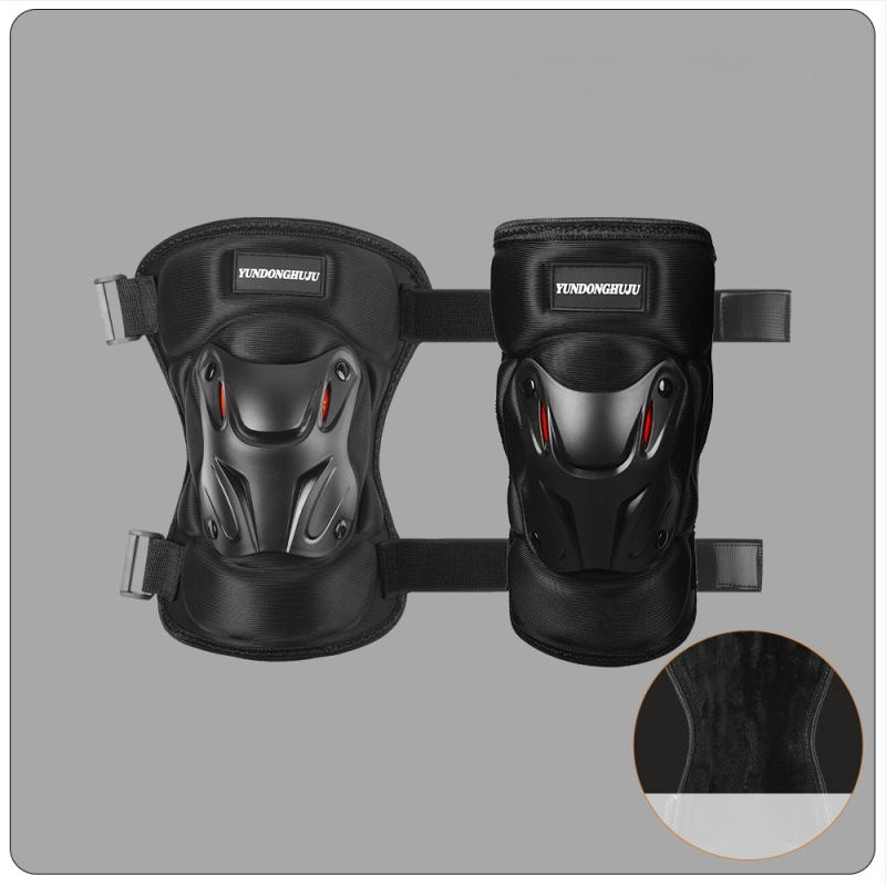 Velosipēdu ceļgalu un elkoņu aizsargi, ciets korpuss, flīsa odere, pretvēja, ziemas aizsardzība