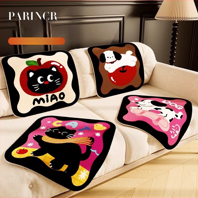 Sedací vankúš s motívom karikatúry, výplň z polyesterového vlákna, materiál: polyesterové vlákno, roztomilý kreslený štýl, do spálne