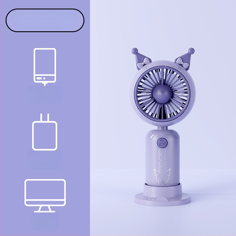 Rokas karikatūras dizaina pūtējs ar drukātu rokturi un karikatūras ausīm, uzlādējams, iebūvēta akumulatora kapacitāte 100-300 mAh, 5V, 5W, troksnis 36-45 dB, akumulatora darbības laiks 0-1 h