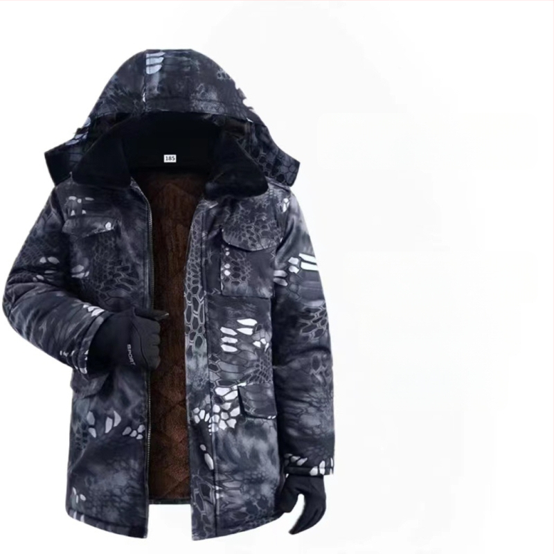 MWY Žiemos kamufliažinė striukė, unisex, šilta, vėjo atspari, dėvėjimu atspari, audinys: cheminiai pluoštai