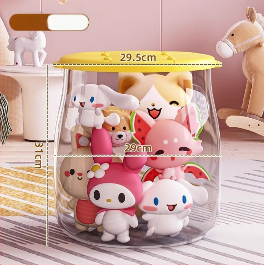 Plastikinis žaislų laikymo suolas, apvalios formos, 18L talpa, 150 kg apkrova, daugiafunkcis