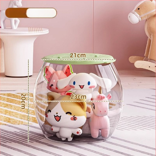 Plastikinis žaislų laikymo suolas, apvalios formos, 18L talpa, 150 kg apkrova, daugiafunkcis