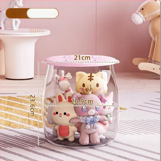 Plastikinis žaislų laikymo suolas, apvalios formos, 18L talpa, 150 kg apkrova, daugiafunkcis