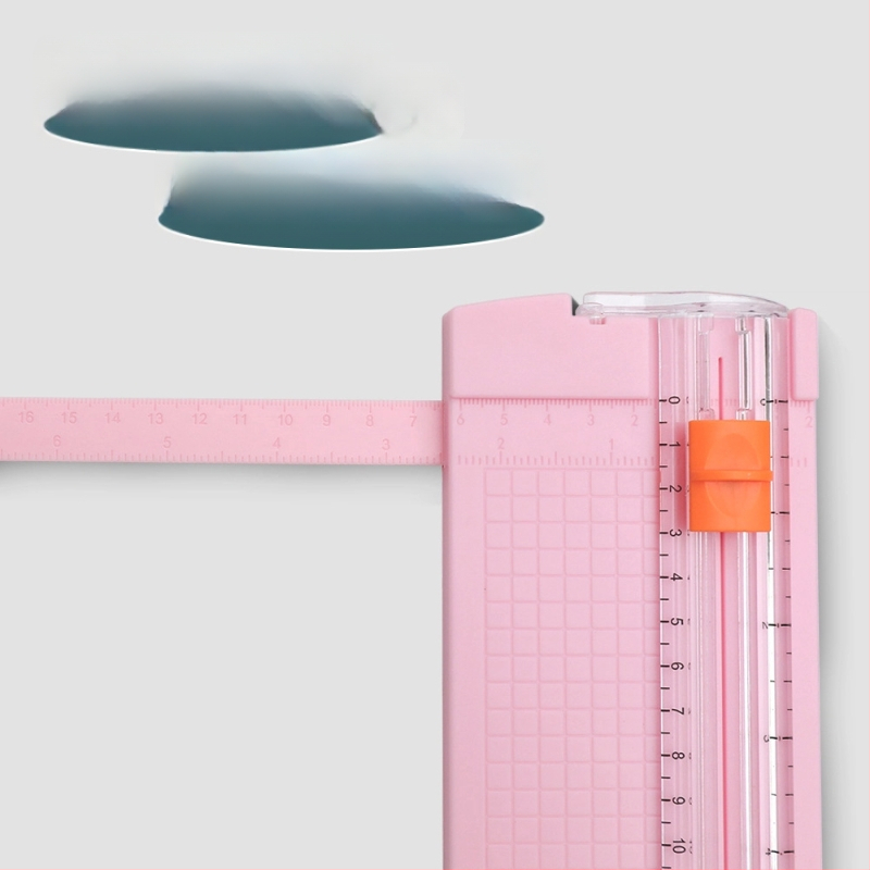 Tăietor bidirecțional de hârtie, portabil din plastic, model 857, mini tăietor cu riglă