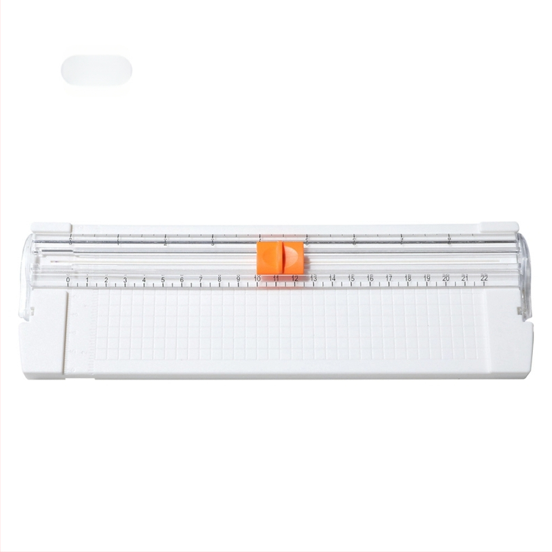 Tăietor bidirecțional de hârtie, portabil din plastic, model 857, mini tăietor cu riglă