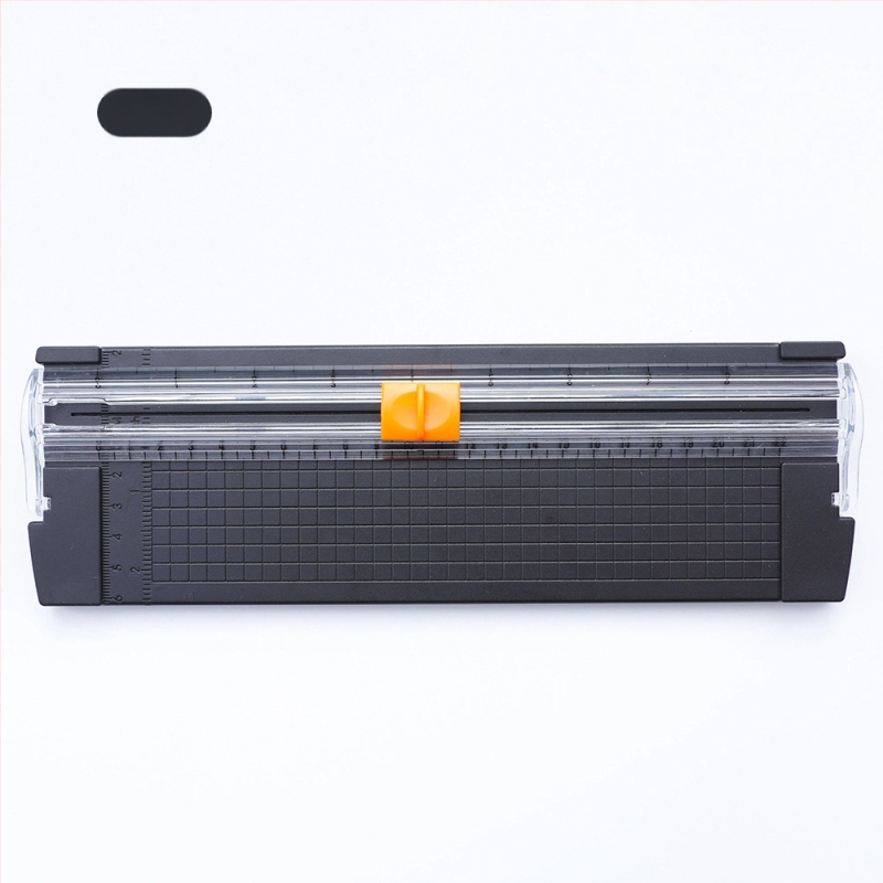 Tăietor bidirecțional de hârtie, portabil din plastic, model 857, mini tăietor cu riglă