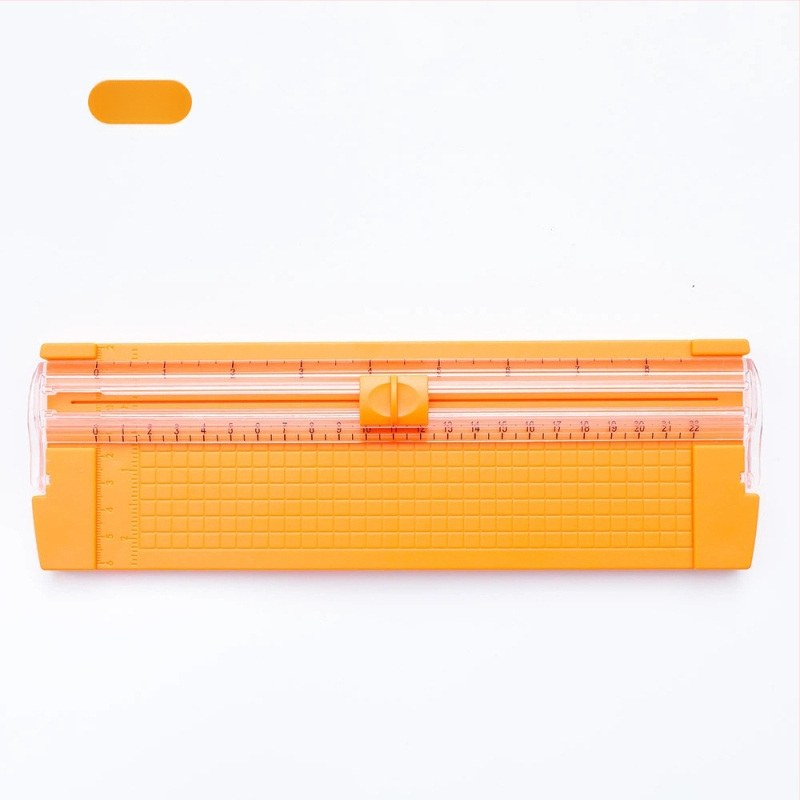 Tăietor bidirecțional de hârtie, portabil din plastic, model 857, mini tăietor cu riglă