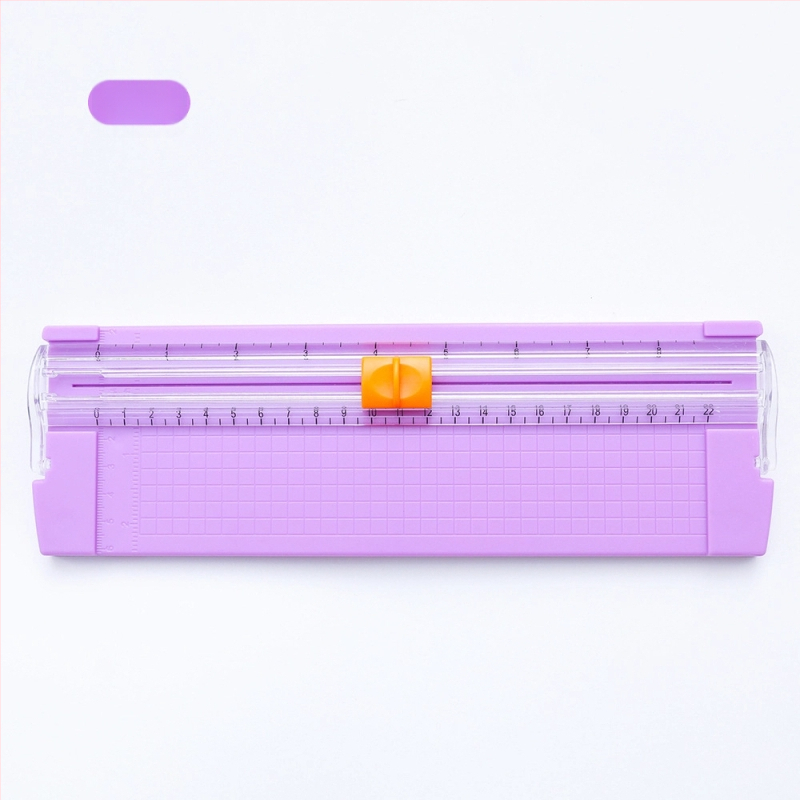 Tăietor bidirecțional de hârtie, portabil din plastic, model 857, mini tăietor cu riglă